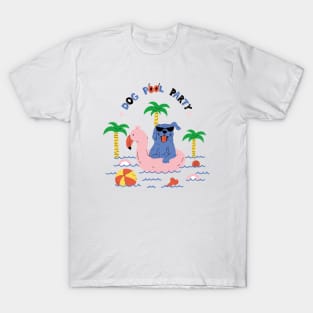 dog pool party summer T-Shirt